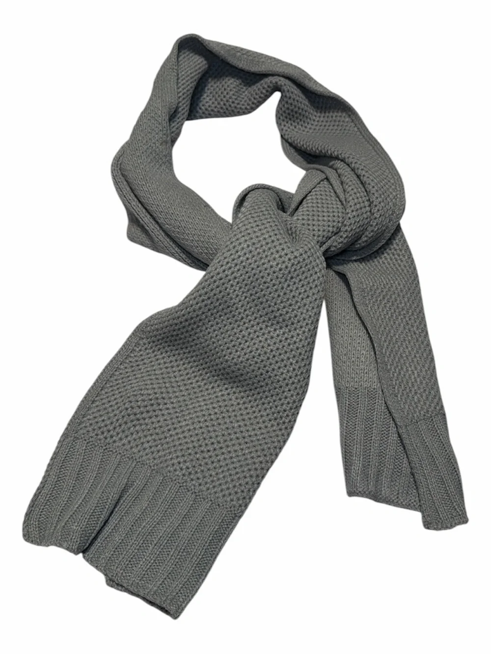 Calvin Klein Men's Gray Textured Knit Scarf